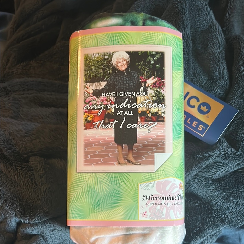 Golden Girls Sophia Micromink Throw Blanket with quote 46”x 60”